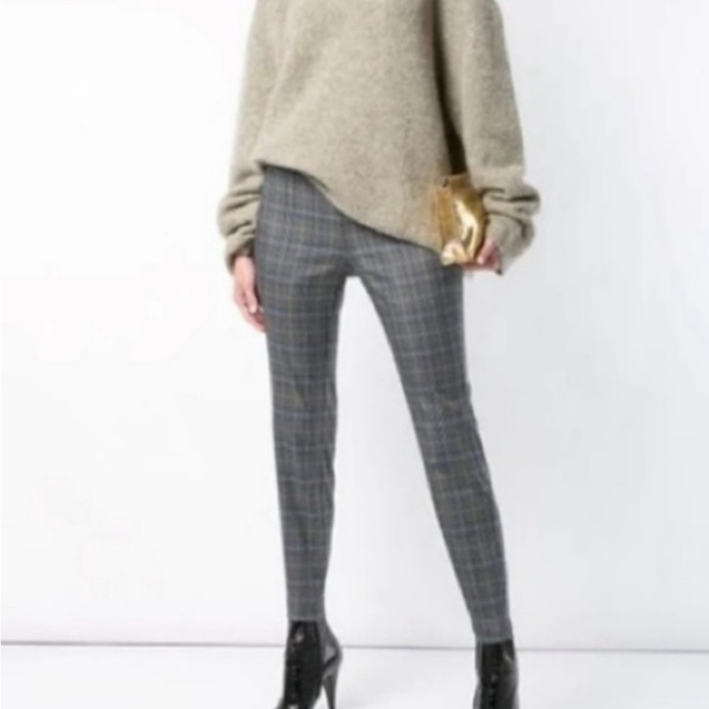 Rag & Bone Simone High Rise Plaid Skinny Pants Gray Multi